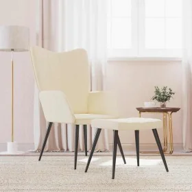 Relax armchair with cream-colored fabric footrest by , Armchairs - Ref: Foro24-327954, Price: 118,93 €, Discount: %