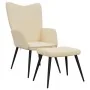 Sillón de relax con reposapiés de tela color crema de , Sillones - Ref: Foro24-327954, Precio: 118,93 €, Descuento: %