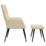 Sillón de relax con reposapiés de tela color crema de , Sillones - Ref: Foro24-327954, Precio: 118,93 €, Descuento: %