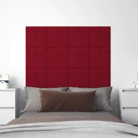 Wandpaneele 12 Stück in Bordeauxrotem Samt 30x30 cm 1,08 m² von , Wandverkleidung - Ref: Foro24-344046, Preis: 36,64 €, Rabat...