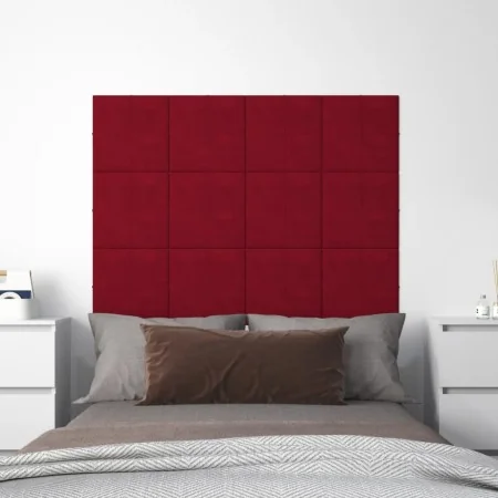 Wandpaneele 12 Stück in Bordeauxrotem Samt 30x30 cm 1,08 m² von , Wandverkleidung - Ref: Foro24-344046, Preis: 36,64 €, Rabat...