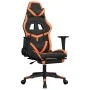 Gaming chair with massage and footrest in black and orange synthetic leather. by , Gaming chairs - Ref: Foro24-345440, Price:...