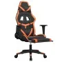 Gaming chair with massage and footrest in black and orange synthetic leather. by , Gaming chairs - Ref: Foro24-345440, Price:...