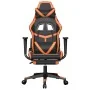 Silla gaming masaje y reposapiés cuero sintético negro naranja de , Sillones para videojuegos - Ref: Foro24-345440, Precio: 1...