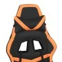 Gaming chair with massage and footrest in black and orange synthetic leather. by , Gaming chairs - Ref: Foro24-345440, Price:...