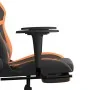 Gaming chair with massage and footrest in black and orange synthetic leather. by , Gaming chairs - Ref: Foro24-345440, Price:...