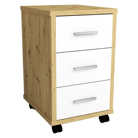 FMD Mobile pedestal in bright white and artisan oak color by , Filing cabinets - Ref: Foro24-429440, Price: 133,83 €, Discoun...