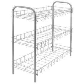 Metaltex 3-level Shoe Rack in silver gray by , Shoe racks and shoe organizers - Ref: Foro24-430401, Price: 31,41 €, Discount: %
