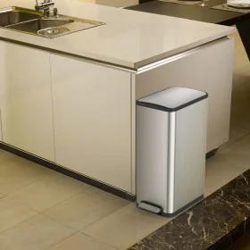 EKO Ecoslim 2x20 L matte silver pedal bin by , Waste containers - Ref: Foro24-440022, Price: 157,86 €, Discount: %