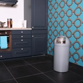EKO Mülleimer mit Push-Deckel 40 L in mattem Grau von , Abfallbehälter - Ref: Foro24-440060, Preis: 93,75 €, Rabatt: %