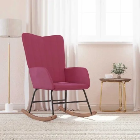 Red wine velvet rocking chair by , Rocking chairs - Ref: Foro24-327748, Price: 108,97 €, Discount: %