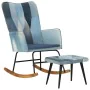 Schaukelstuhl mit Fußstütze aus blauem Jeans-Patchworkstoff. von , Schaukelstühle - Ref: Foro24-339704, Preis: 143,37 €, Raba...