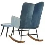 Rocking chair with denim blue patchwork canvas footrest by , Rocking chairs - Ref: Foro24-339704, Price: 143,37 €, Discount: %