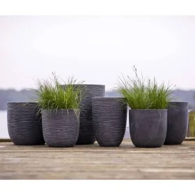 Capi Pflanzgefäß niedrig elegante Waste Rib grau 34x46 cm von , Töpfe und Pflanzgefäße - Ref: Foro24-442101, Preis: 69,07 €, ...