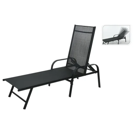 ProGarden Klappbare Sonnenliege schwarz 195x60x45 cm von , Liegen - Ref: Foro24-446772, Preis: 109,44 €, Rabatt: %