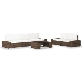 6-piece synthetic rattan garden furniture set in brown color. by , Garden sets - Ref: Foro24-3054588, Price: 582,72 €, Discou...