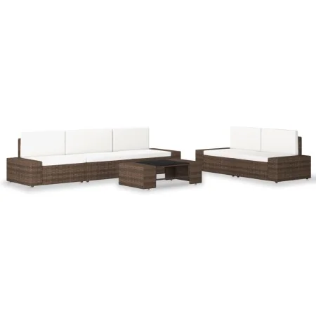 Gartenmöbel-Set, 6-teilig, aus braunem Kunst-Rattan. von , Gartensets - Ref: Foro24-3054588, Preis: 583,72 €, Rabatt: %