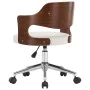 Drehstühle für Esszimmer, 2 Stück, gebogenes Holz, weißes Leder. von , Essstühle - Ref: Foro24-3054929, Preis: 283,02 €, Raba...