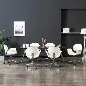 Drehbare Esszimmerstühle, 6 Stück, weißes Kunstleder. von , Essstühle - Ref: Foro24-3054859, Preis: 874,68 €, Rabatt: %