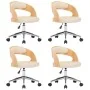 Sillas de comedor giratorias 4 uds madera curvada cuero crema de , Sillas de comedor - Ref: Foro24-3054915, Precio: 512,75 €,...
