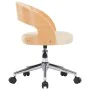 Drehstühle für Esszimmer, 4 Stück, gebogene Holzstruktur, cremefarbenes Leder. von , Essstühle - Ref: Foro24-3054915, Preis: ...
