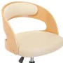 Drehstühle für Esszimmer, 4 Stück, gebogene Holzstruktur, cremefarbenes Leder. von , Essstühle - Ref: Foro24-3054915, Preis: ...