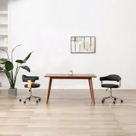 Drehbare Esszimmerstühle, 2 Stück, Kunstleder, Schwarz. von , Essstühle - Ref: Foro24-3054899, Preis: 247,24 €, Rabatt: %