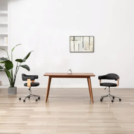 Drehbare Esszimmerstühle, 2 Stück, Kunstleder, Schwarz. von , Essstühle - Ref: Foro24-3054899, Preis: 247,24 €, Rabatt: %