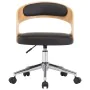 Drehbare Esszimmerstühle, 2 Stück, gebogenes Holz und schwarzes Leder. von , Essstühle - Ref: Foro24-3054917, Preis: 281,66 €...