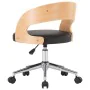 Drehbare Esszimmerstühle, 2 Stück, gebogenes Holz und schwarzes Leder. von , Essstühle - Ref: Foro24-3054917, Preis: 281,66 €...