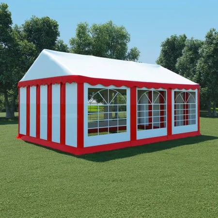 Red and white PVC garden tent 4x6 m by , Tents and gazebos - Ref: Foro24-3056656, Price: 929,99 €, Discount: %