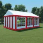 Red and white PVC garden tent 4x6 m by , Tents and gazebos - Ref: Foro24-3056656, Price: 929,99 €, Discount: %