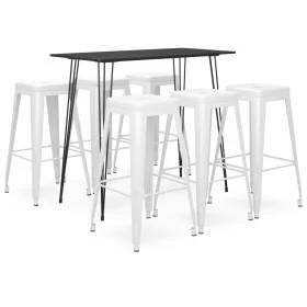 Hoher Tisch und 7 Barhocker in Schwarz und Weiß. von , Möbelsets für Küchen und Esszimmer - Ref: Foro24-3057388, Preis: 687,0...