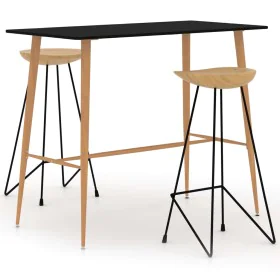 High table and 3-piece black bar stools set by , Furniture sets for kitchens and dining rooms - Ref: Foro24-3057839, Price: 3...