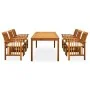 Set comedor de jardín 7 pzas y cojines madera maciza de acacia de , Conjuntos de jardín - Ref: Foro24-3058090, Precio: 821,98...
