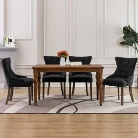 Dining chairs 4 units black fabric by , dining chairs - Ref: Foro24-3058300, Price: 611,05 €, Discount: %