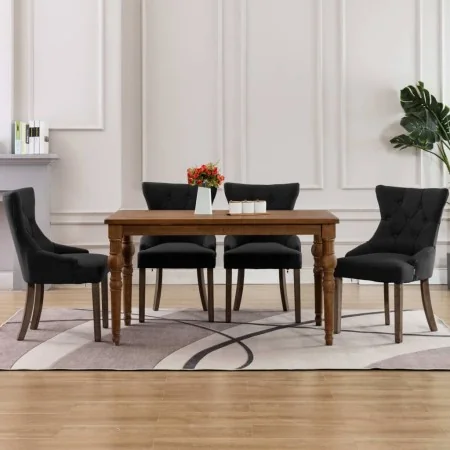 Sillas de comedor 4 unidades tela negra de , Sillas de comedor - Ref: Foro24-3058300, Precio: 610,48 €, Descuento: %