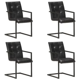 Schwebende Esszimmerstühle, 4 Stück, echtes schwarzes Leder. von , Essstühle - Ref: Foro24-3059816, Preis: 585,00 €, Rabatt: %