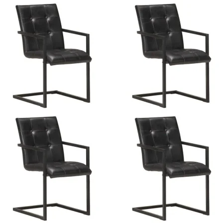 Schwebende Esszimmerstühle, 4 Stück, echtes schwarzes Leder. von , Essstühle - Ref: Foro24-3059816, Preis: 584,93 €, Rabatt: %