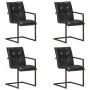 Schwebende Esszimmerstühle, 4 Stück, echtes schwarzes Leder. von , Essstühle - Ref: Foro24-3059816, Preis: 584,93 €, Rabatt: %