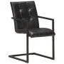 Schwebende Esszimmerstühle, 4 Stück, echtes schwarzes Leder. von , Essstühle - Ref: Foro24-3059816, Preis: 584,93 €, Rabatt: %