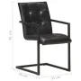 Cantilever dining chairs 4 units genuine black leather by , dining chairs - Ref: Foro24-3059816, Price: 584,93 €, Discount: %
