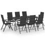 Juego de comedor para jardín 9 piezas negro de , Conjuntos de jardín - Ref: Foro24-3060069, Precio: 678,00 €, Descuento: %