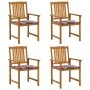 Sillas de jardín con cojines 4 unidades madera maciza de acacia de , Sillas de jardín - Ref: Foro24-3061194, Precio: 309,66 €...