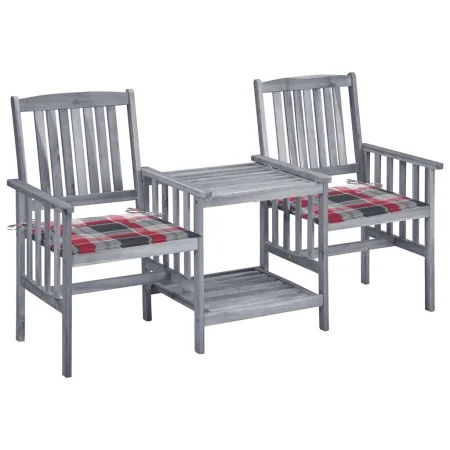 Garden chairs with a small table and solid acacia wood cushions. by , Garden sets - Ref: Foro24-3061315, Price: 159,83 €, Dis...