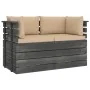 Garden pallet sofa, 2 seats, with solid pine wood cushions. by , Garden sets - Ref: Foro24-3061734, Price: 257,40 €, Discount: %