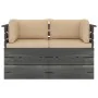 Garden pallet sofa, 2 seats, with solid pine wood cushions. by , Garden sets - Ref: Foro24-3061734, Price: 257,40 €, Discount: %