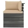 Garden pallet sofa, 2 seats, with solid pine wood cushions. by , Garden sets - Ref: Foro24-3061734, Price: 257,40 €, Discount: %