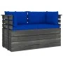 Garden pallet sofa, 2 seats, with solid pine wood cushions. by , Garden sets - Ref: Foro24-3061741, Price: 221,01 €, Discount: %