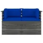 Garden pallet sofa, 2 seats, with solid pine wood cushions. by , Garden sets - Ref: Foro24-3061741, Price: 221,01 €, Discount: %